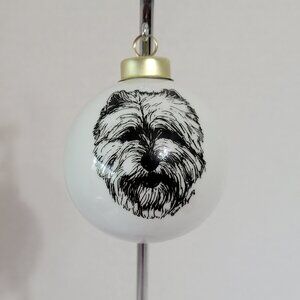 West Highland Terrier Westie Holiday Porcelain Christmas Tree Ornament - Signed